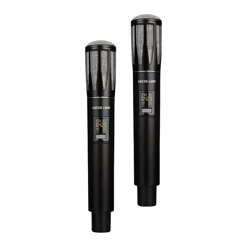 Green Lion Wireless Dual Mic Cordless Microphone - Black Green Lion Wireless Dual Mic Cordless Microphone - Black